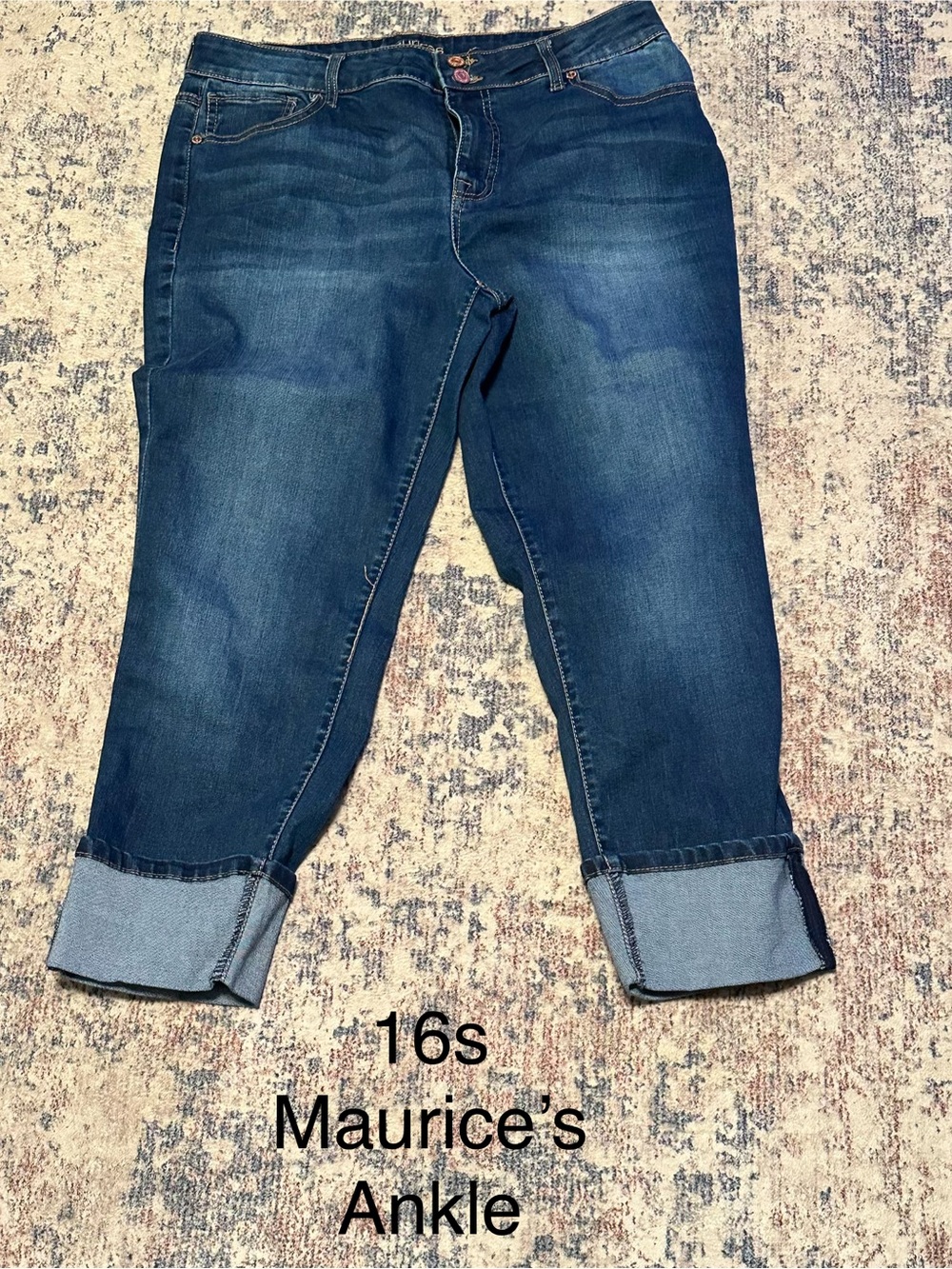 Dark Blue Women’s Ankle Capri Jean- Maurices